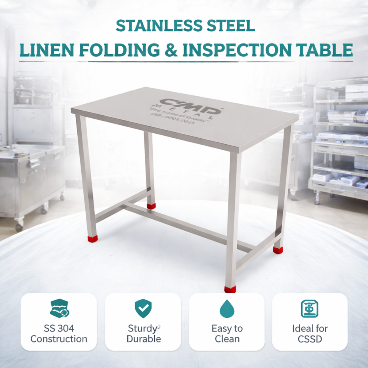 Stainless Steel Linen Folding & Inspection Table