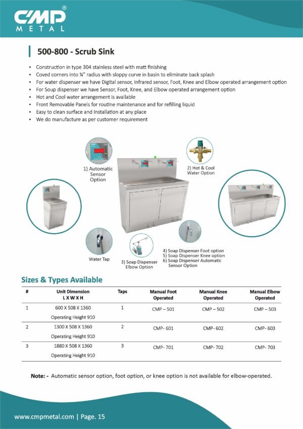 Surgical Scrub Sink 500 & 800 - Image 4