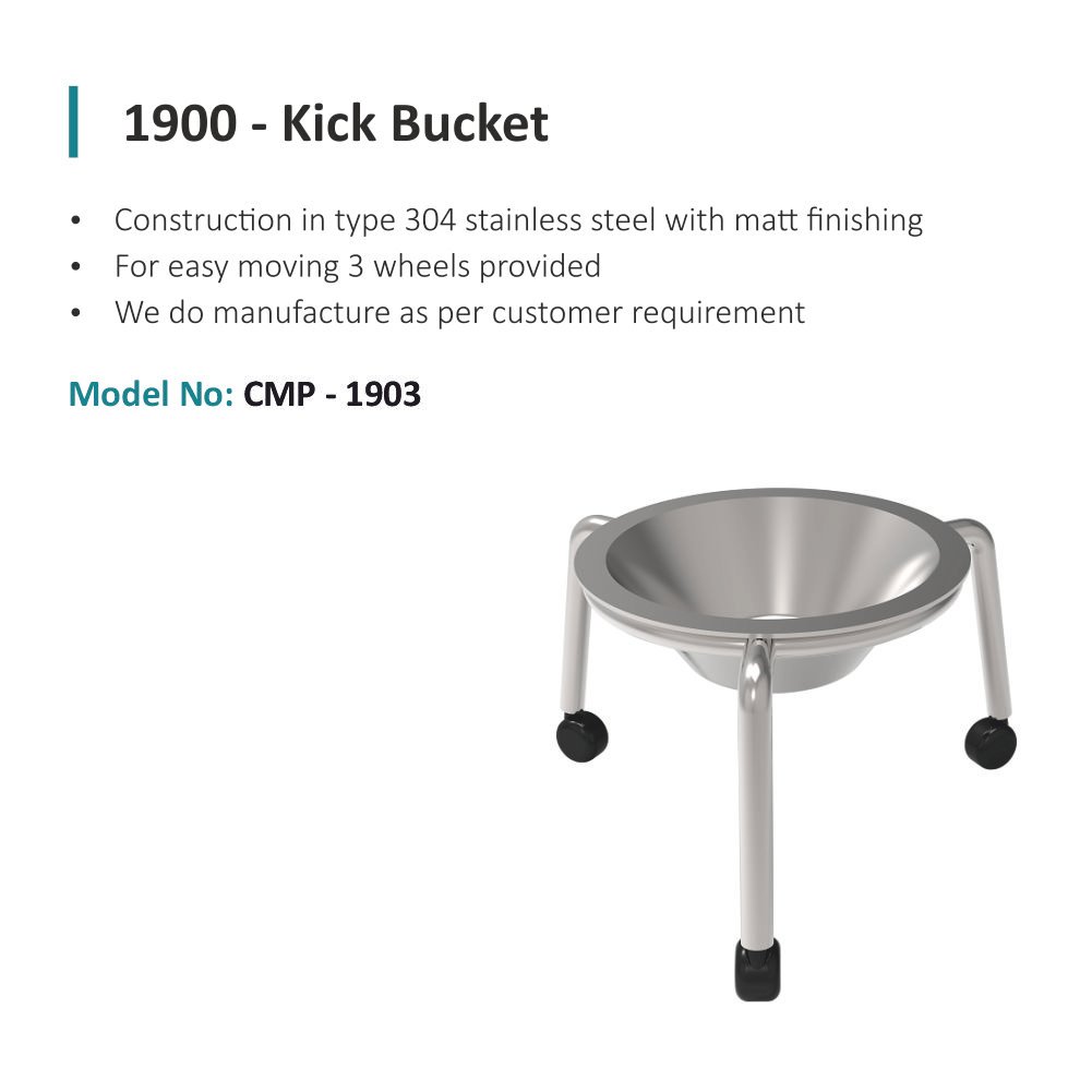 Kick Bucket Manufacturer in India | SS 304 Hospital Kick Bucket