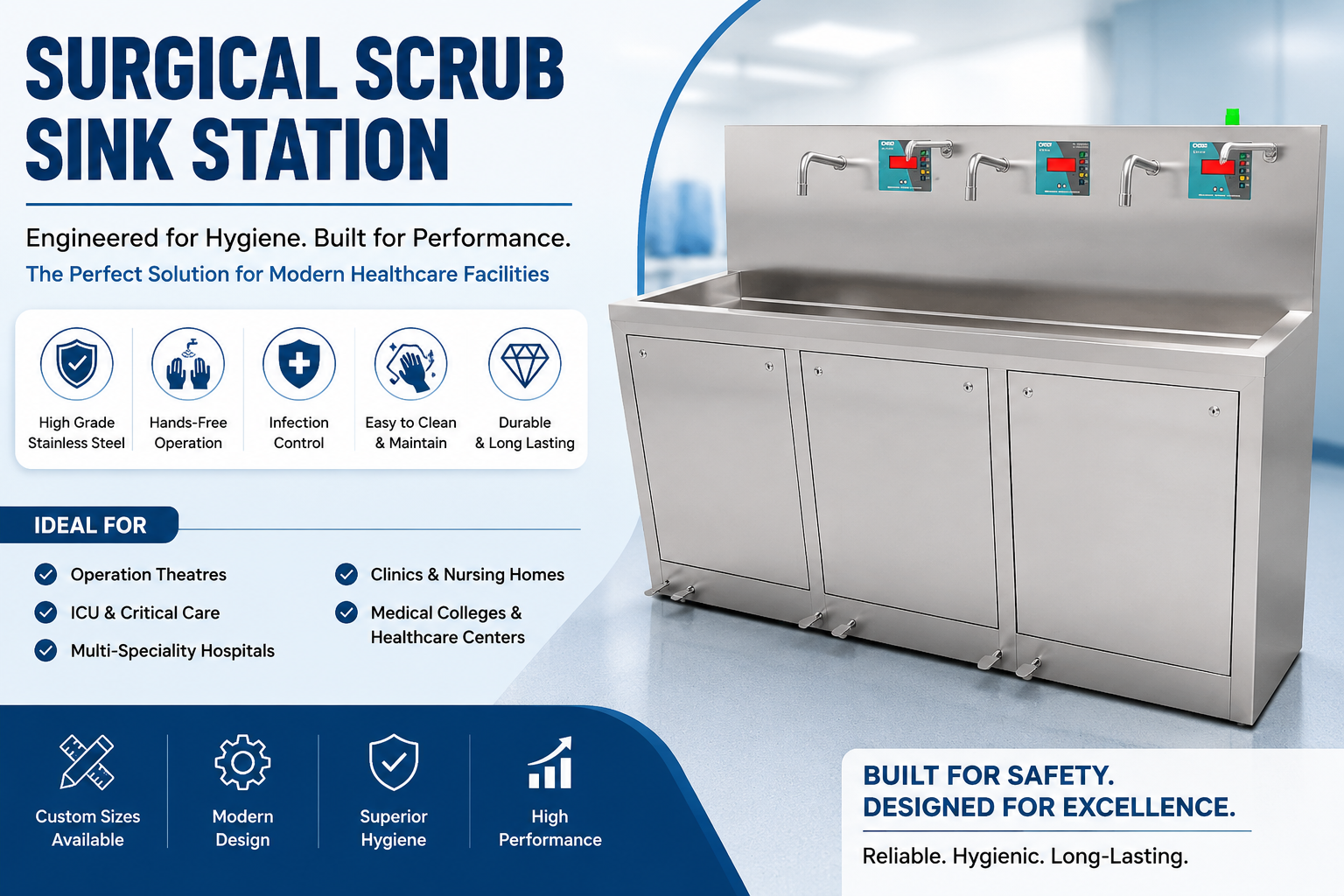 Hospital Surgical Scrub Sink Station Surgical Scrub Sink Manufacturer