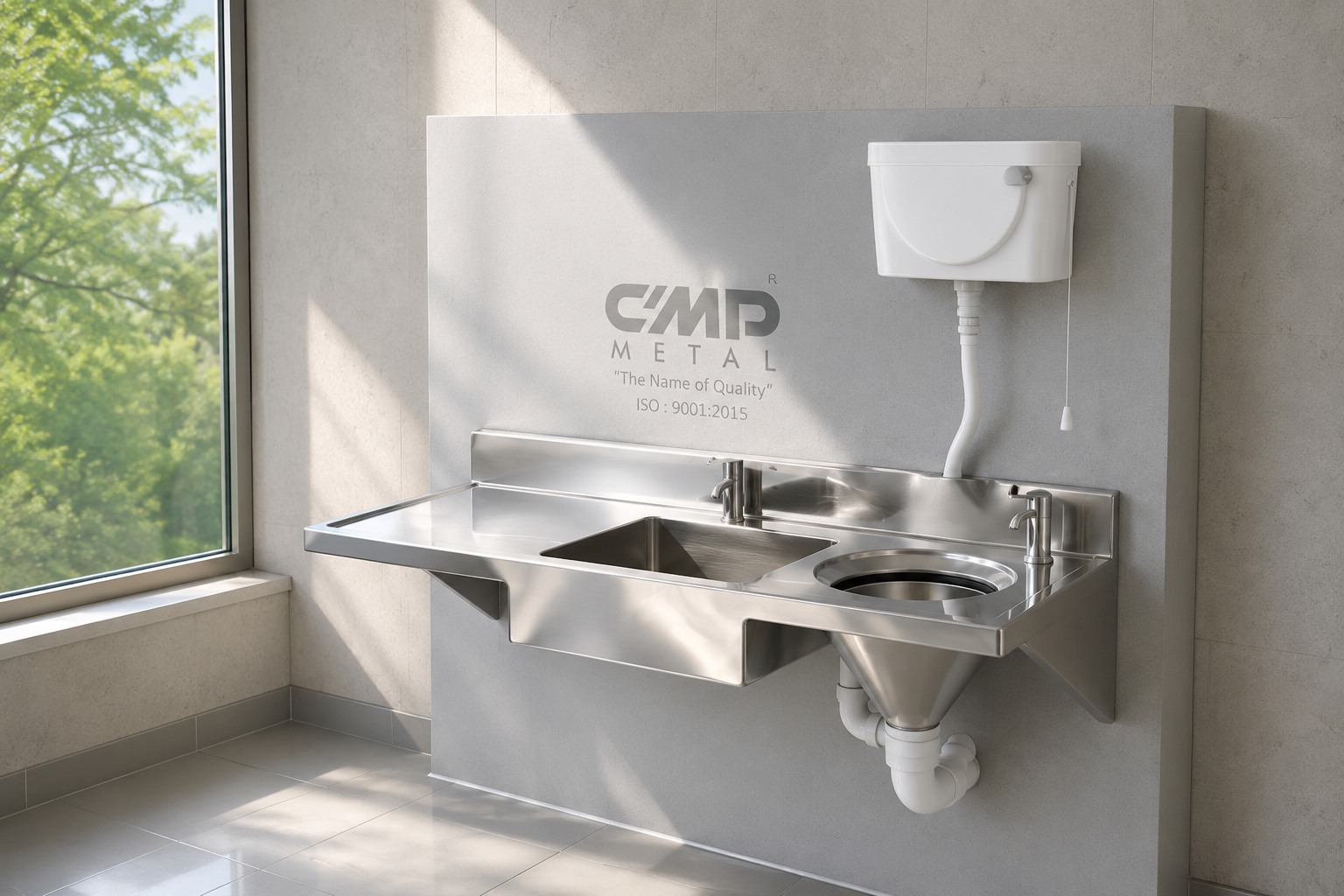 Stainless Steel Sluice Sink for Hospitals and Healthcare Facilities