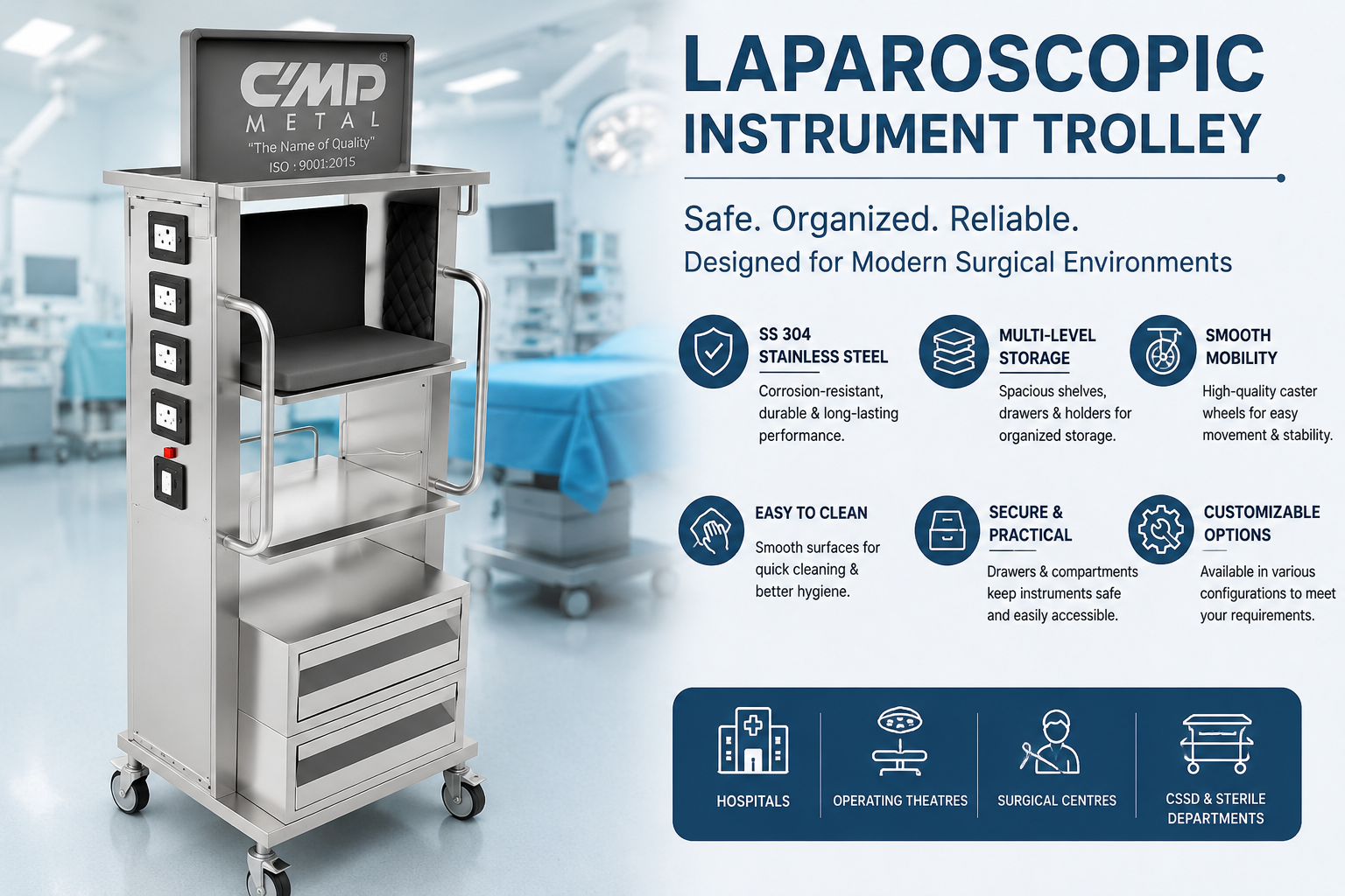 Laparoscopic Instrument Trolley Manufacturer