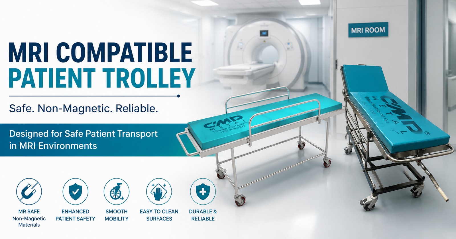 MRI Compatible Patient Trolley
