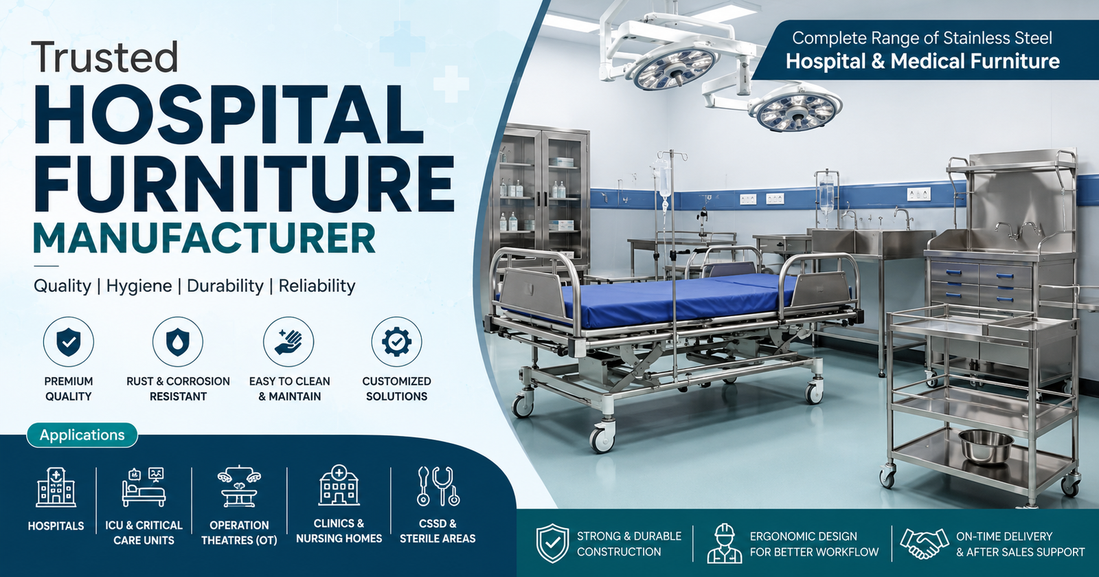 Stainless Steel Hospital Furniture Manufacturer
