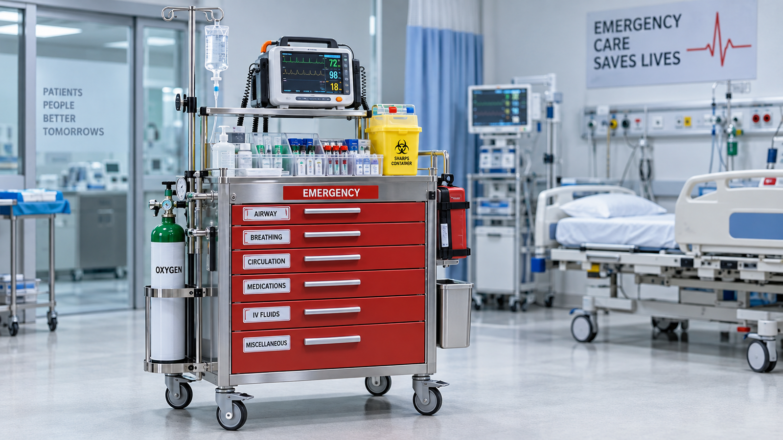 Crash Cart Trolley Medicine List Crash cart trolley medicine list and emergency trolley arrangement in hospital