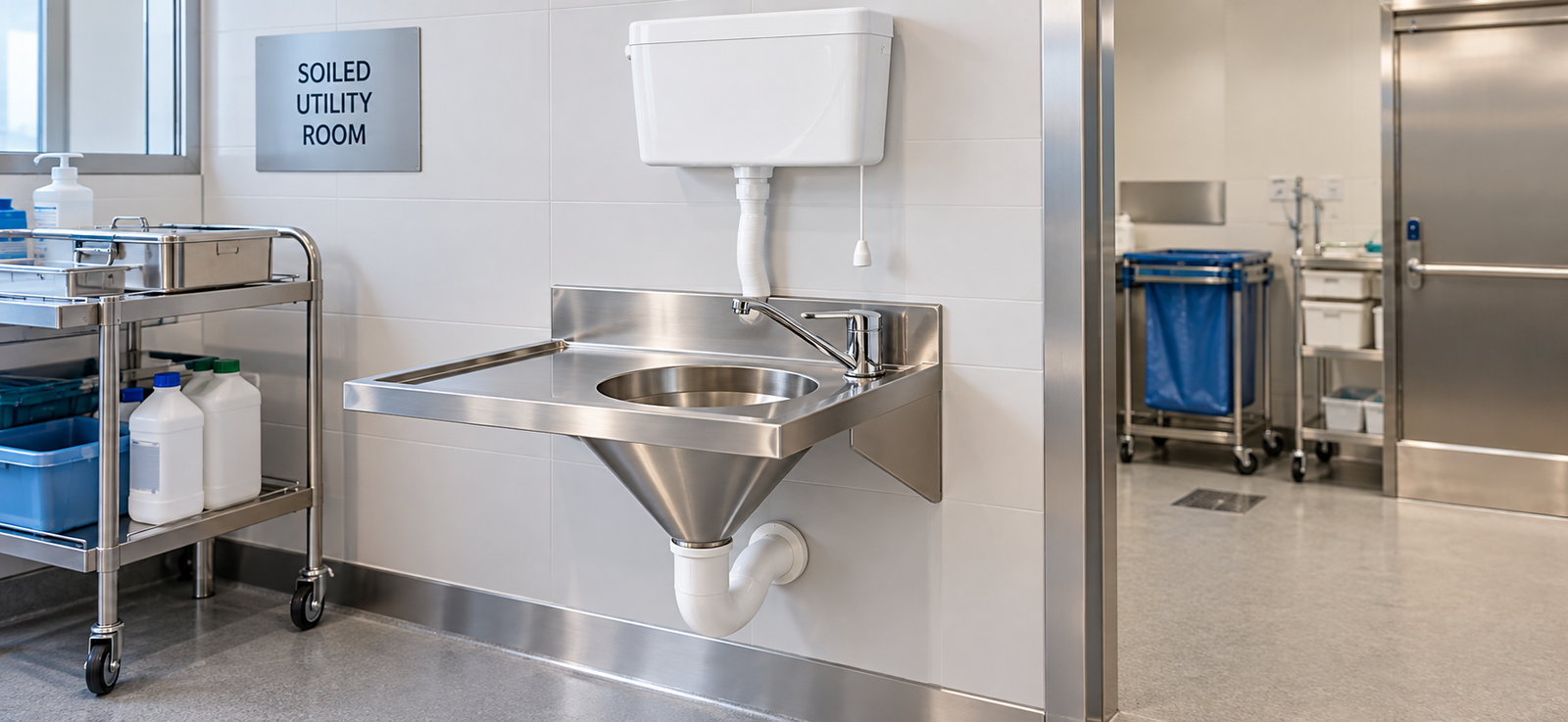 Soiled Utility Hopper Sink for Hospital