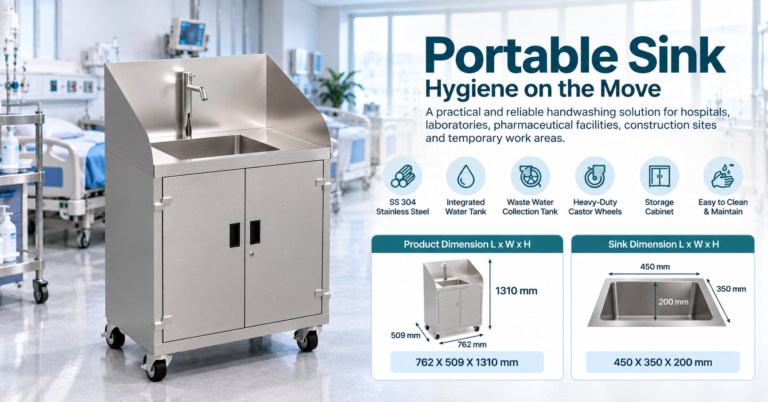 SS 304 Stainless Steel Portable Hand Washing Sink Manufacturer in India – CMP METAL