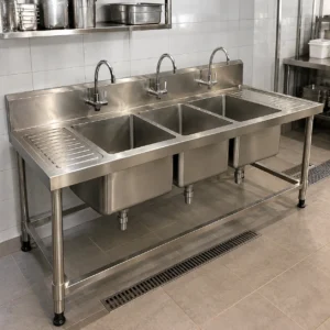 Three Compartment Stainless Steel Sink Manufacturer India