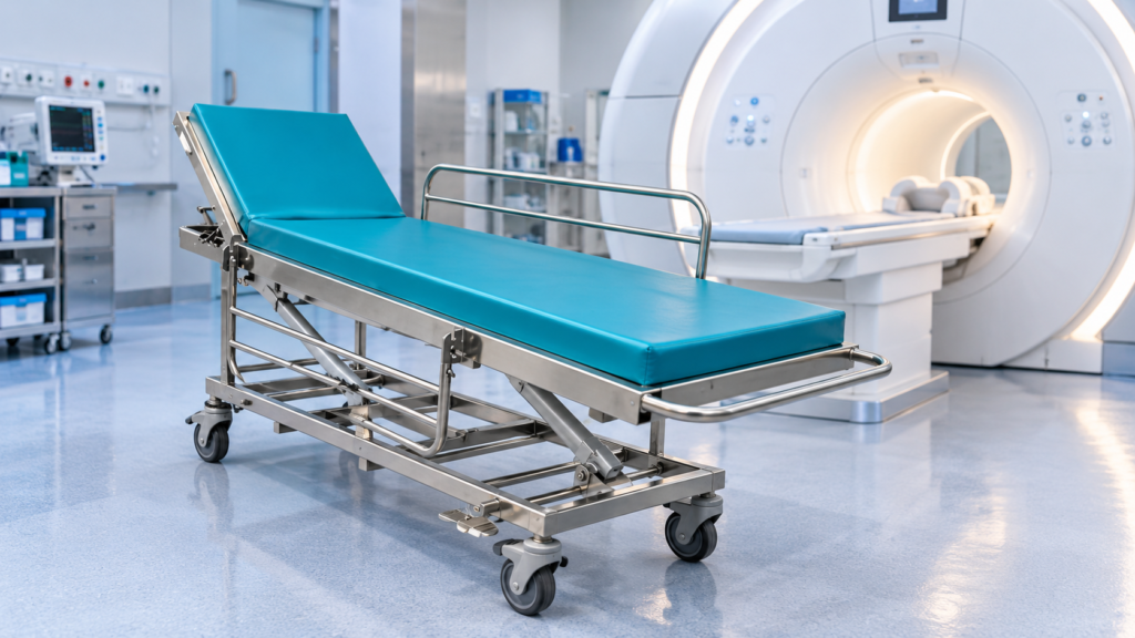 MRI Compatible Patient Trolley for Hospital Radiology and Diagnostic Imaging Departments