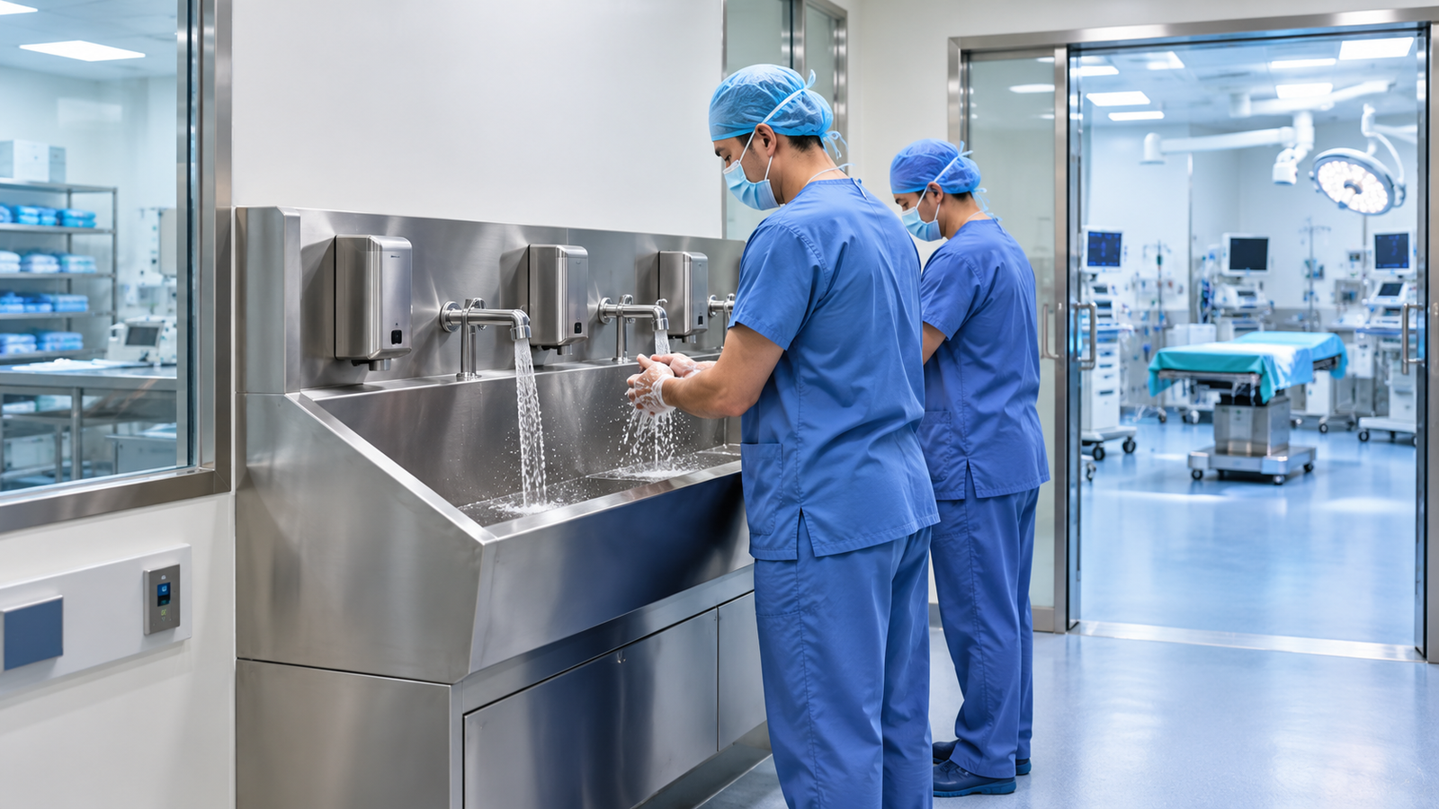 Scrub Sink for Hospital - Stainless Steel Surgical Scrub Sink